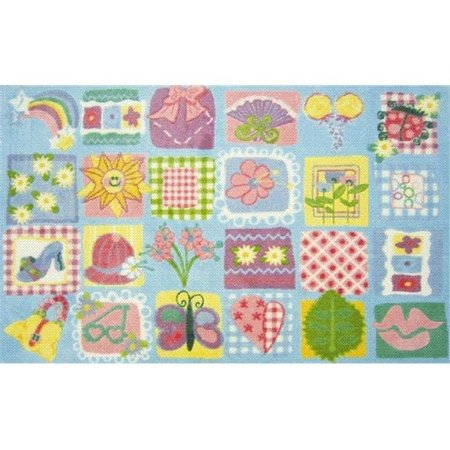 LA RUG, FUN RUGS LA Rug TSC-247 3958 Supreme Collection Funky Girls Quilt Rug - 39 x 58 Inch TSC-247 3958